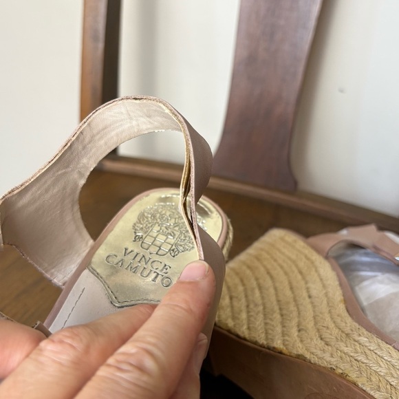 Vince Camuto Tan Leather Wedge Sandals - Picture 10 of 14